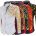 Men Fashion Print Shirt Long Sleeve Button Down Dress Shirt Casual Top Clubwear