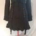 Gothic Lolita Long Sleeves Black Dress Lace Up Ruffle Eyelets Heart Buckles