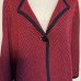 Josephine Chaus Women's Red Black Chevron One Button Sweater M