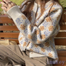 Women's Sweet Knitted Sweater Autumn Cardigan Cozy Cute Loose Knitwear Holiday 