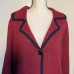 Josephine Chaus Women's Red Black Chevron One Button Sweater M