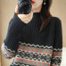 Retro Style Women's Pullover Ethnic Style Sweaters Fall Winter Thick Knitwear Sz